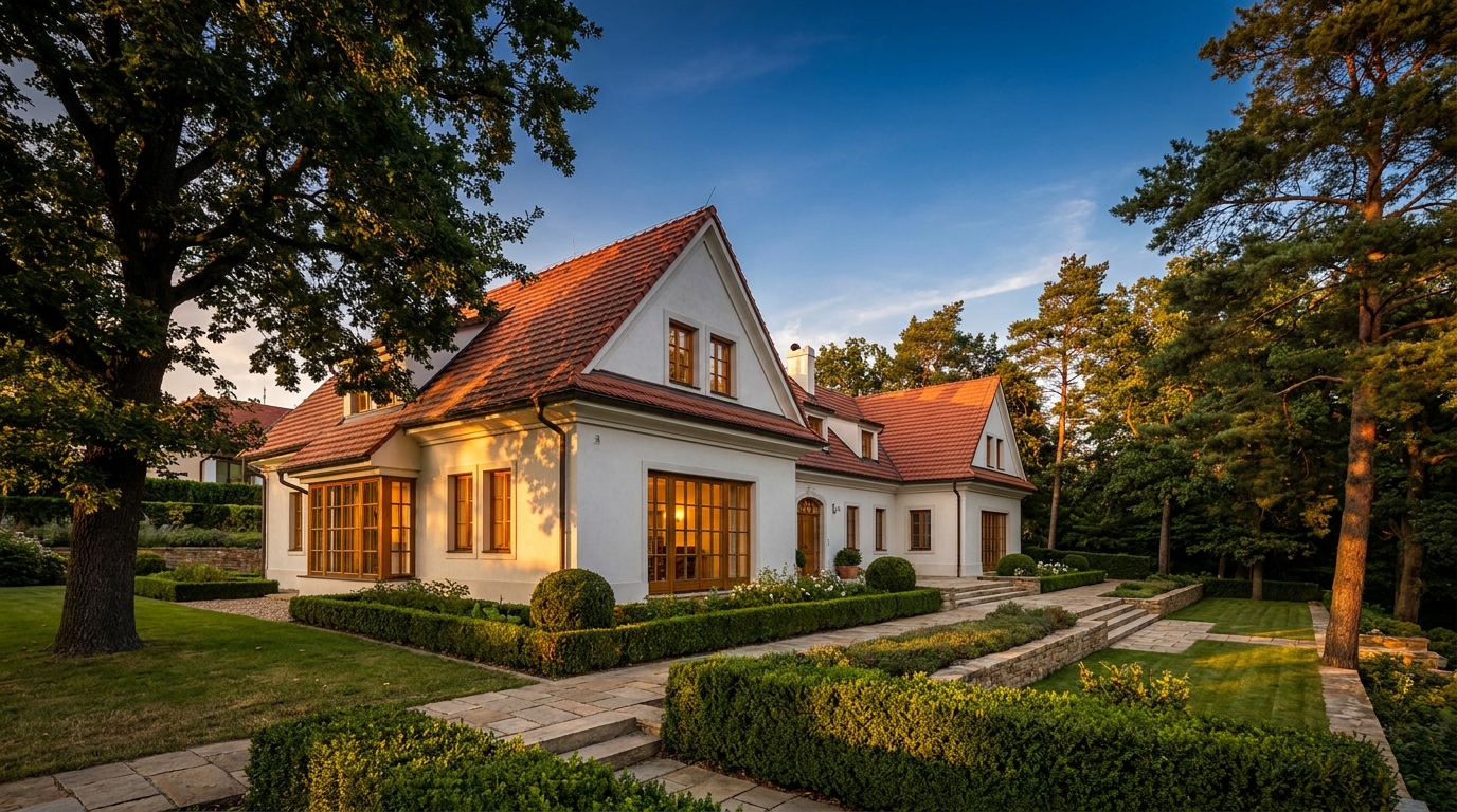Luxusní česká vila — zlatá hodina