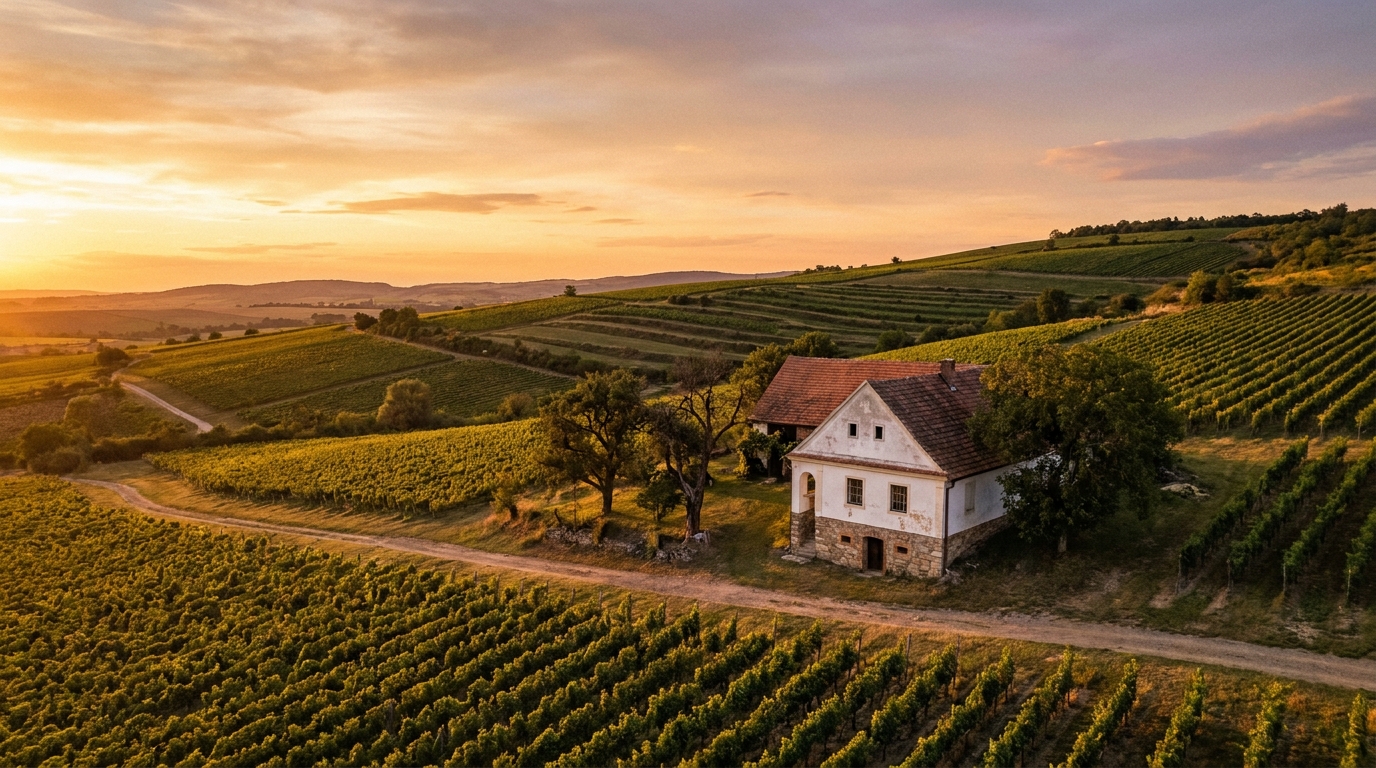 Jihomoravská krajina s vinicemi